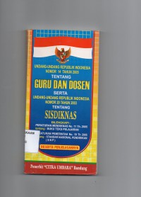 Image of Undang-Undang Republik Indonesia Nomor 14 Tahun 2005 Tentang Guru dan Dosen